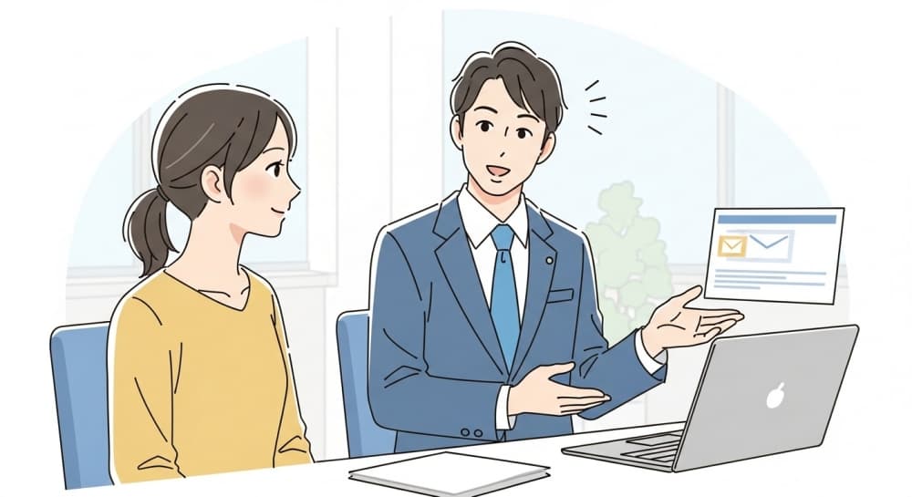 設定方法を対面で教える