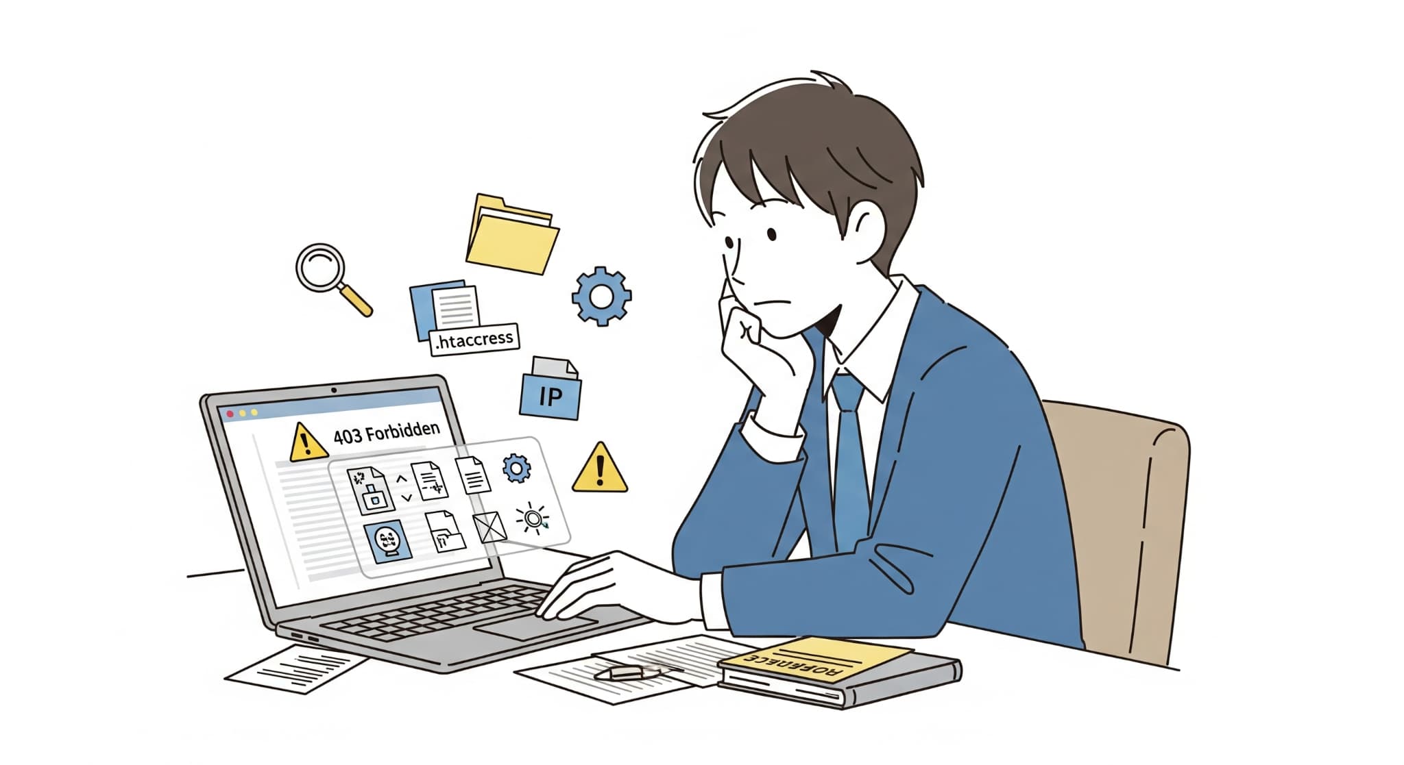 403の原因を確認する人
