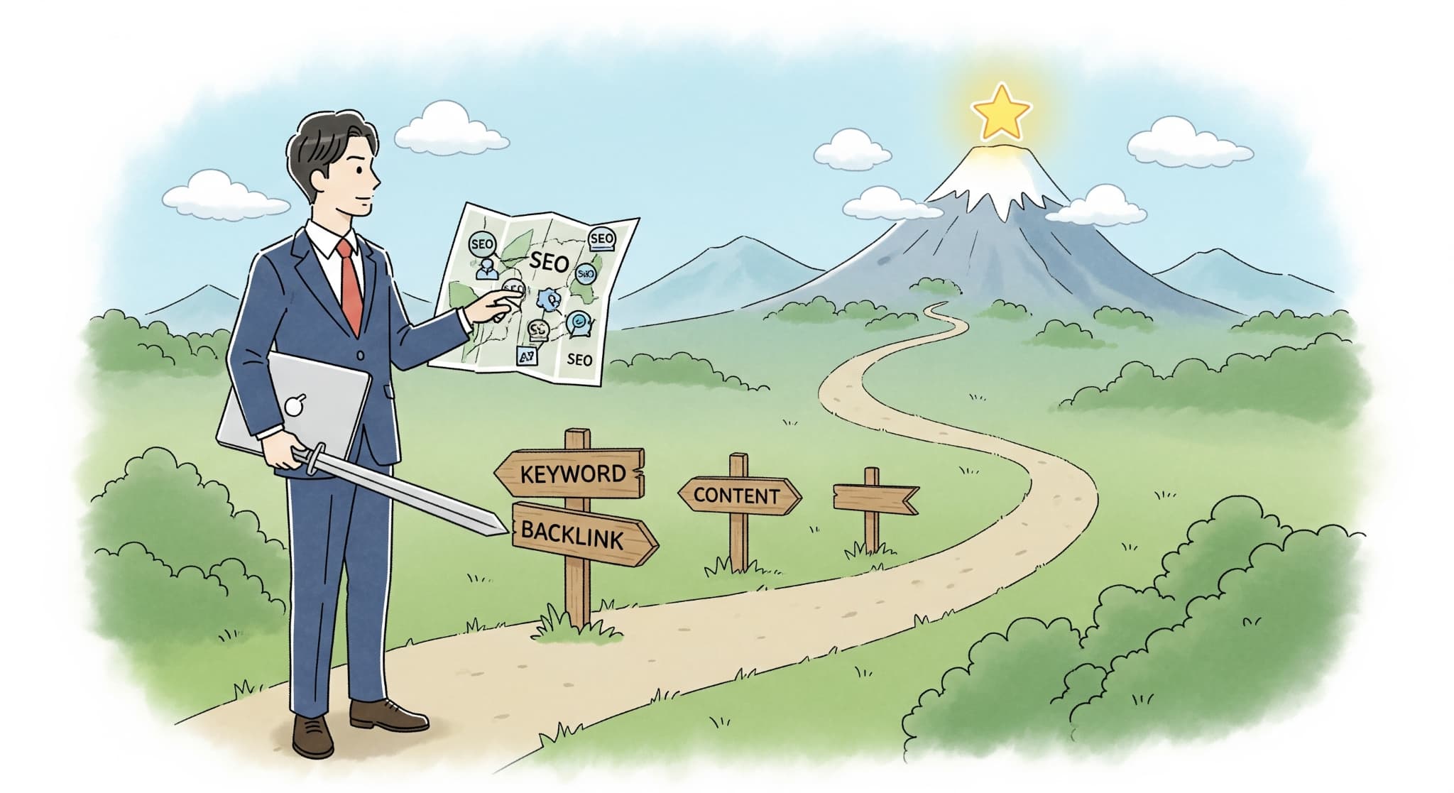 検索上位という目的地のために準備する