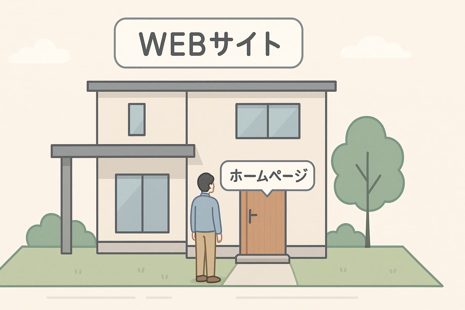家を用いてWEBサイトとホームページの違いを解説